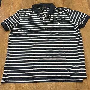 Brooks Brothers pique polo.  Navy blue stripe.  XXL.